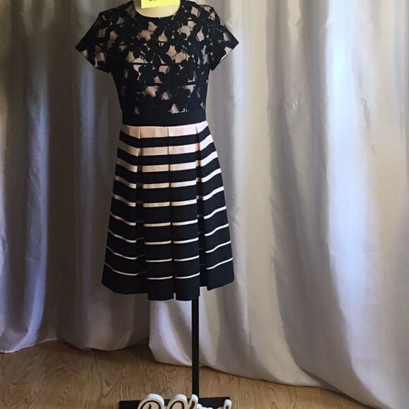 Black & peach pink dress by DANNY & NICOLE IN 10